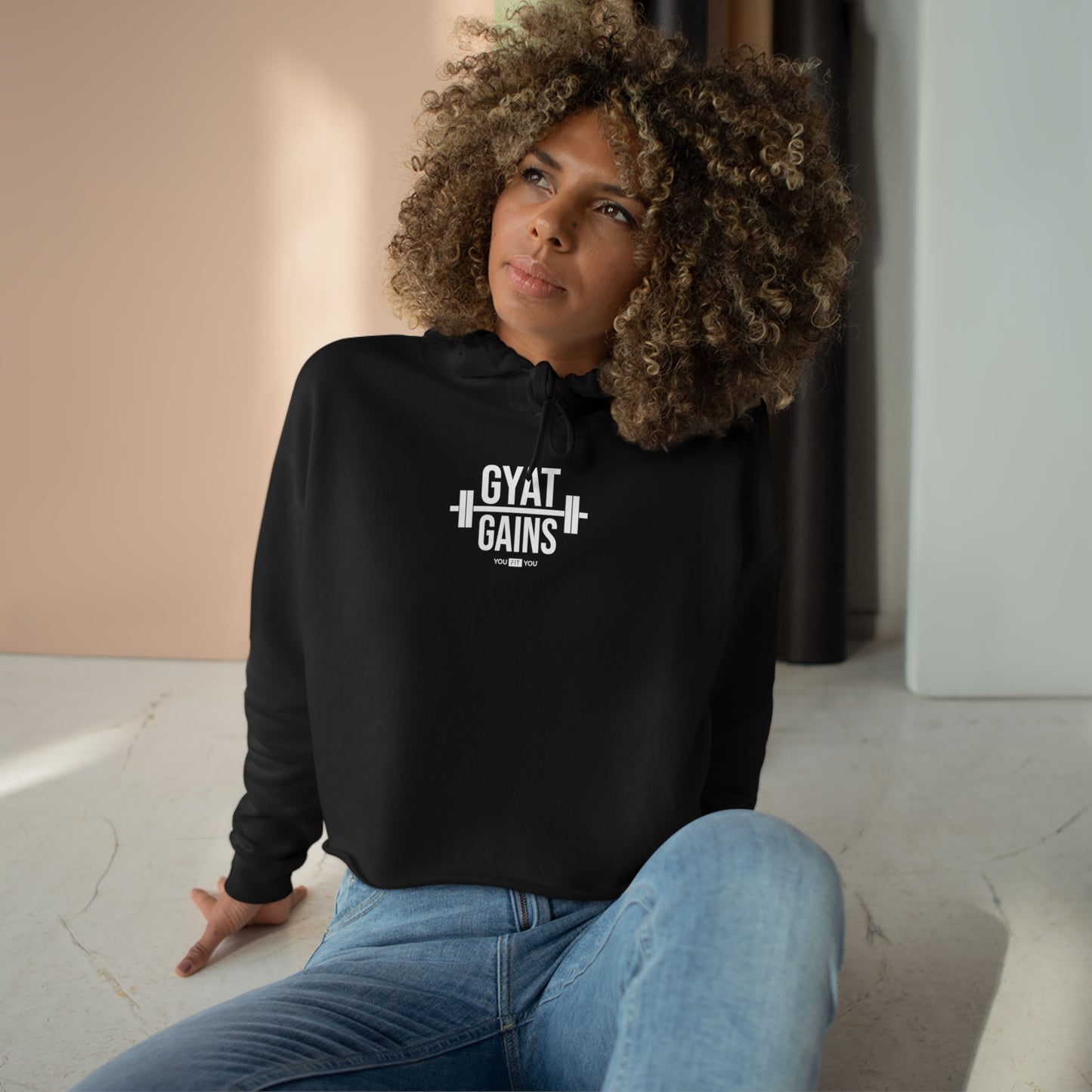 GYAT Gains -Unisex Cropped Hoodie Dark
