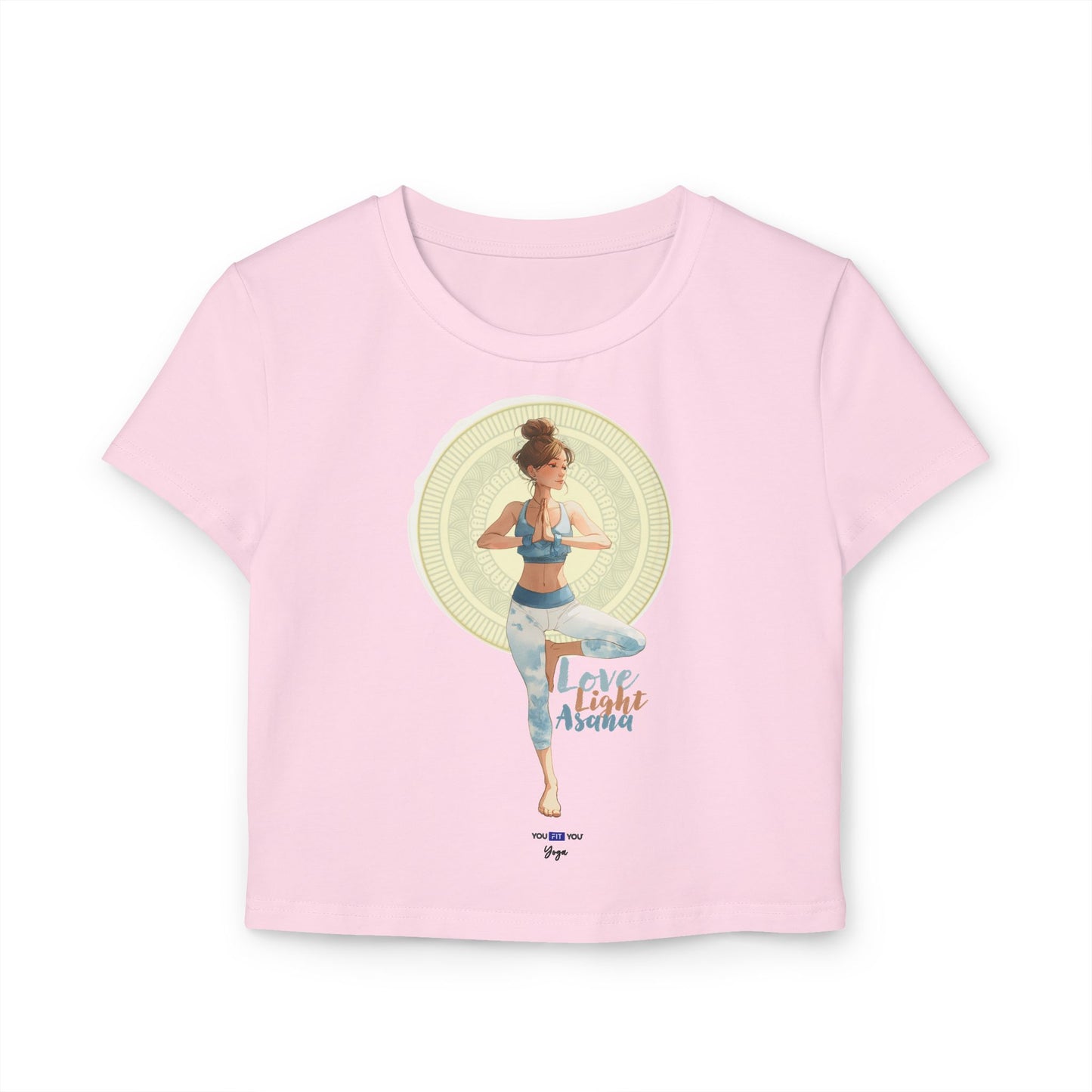 Yoga-Love, Light, Asana Baby Tee, Cropped Tee