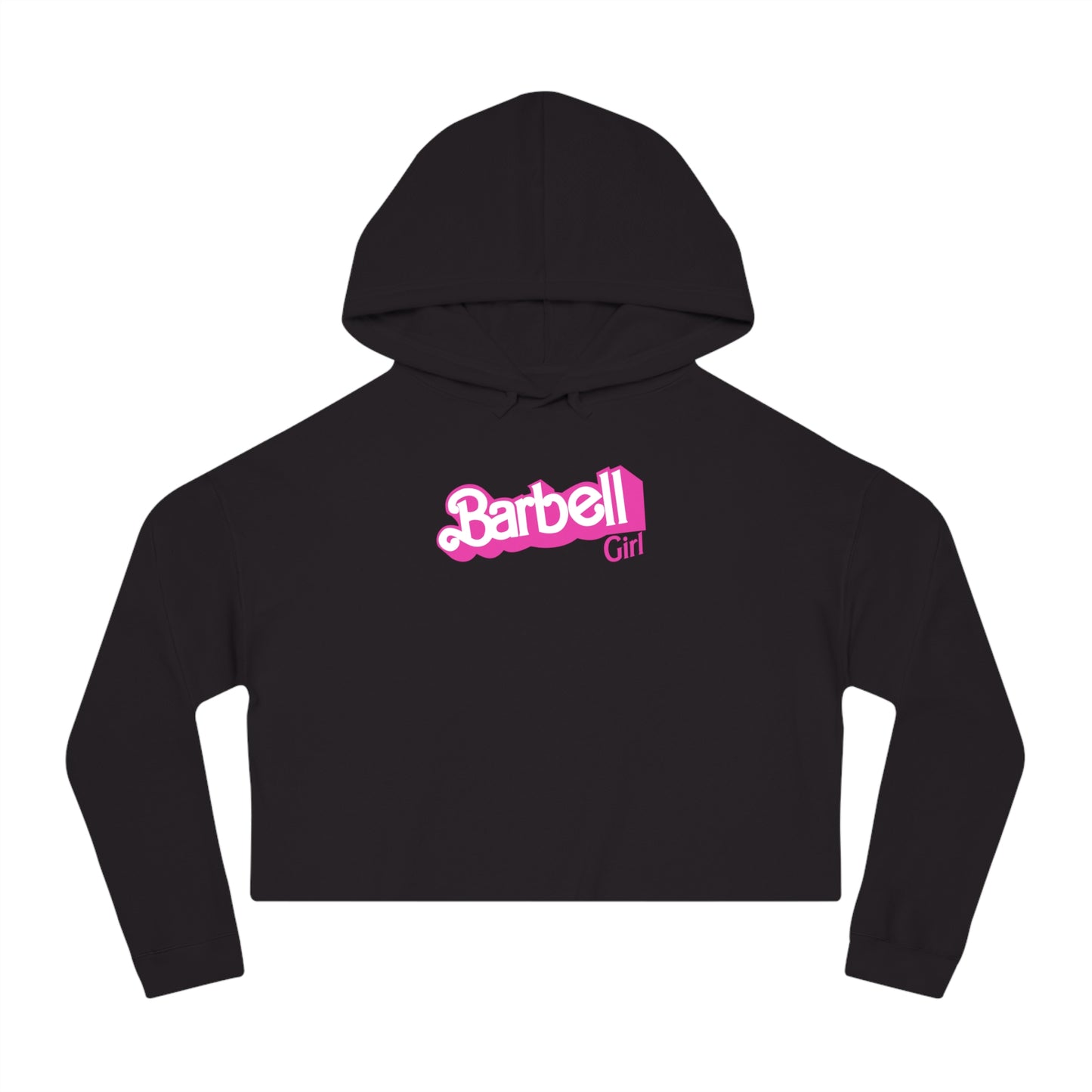 Barbell Girl Vintage Font -Women’s Cropped Hooded Sweatshirt