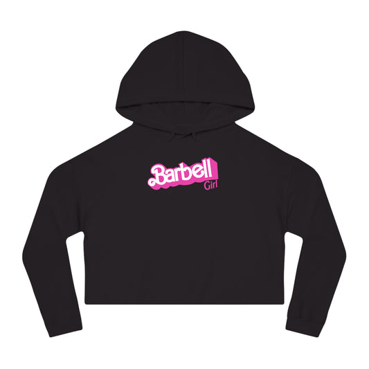 Barbell Girl Vintage Font -Women’s Cropped Hooded Sweatshirt