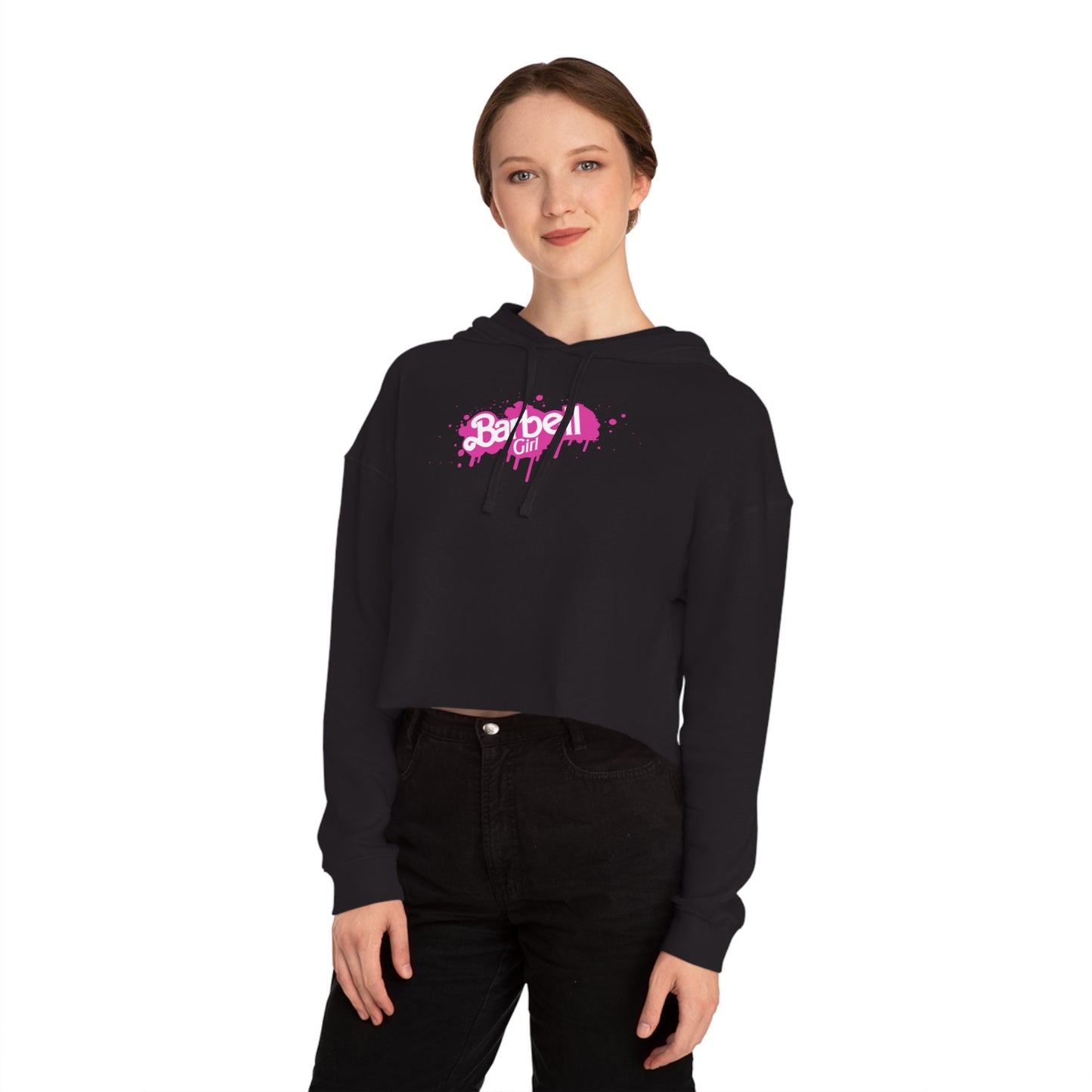 Barbell Girl Drip Style Vintage -Women’s Cropped Hooded Sweatshirt