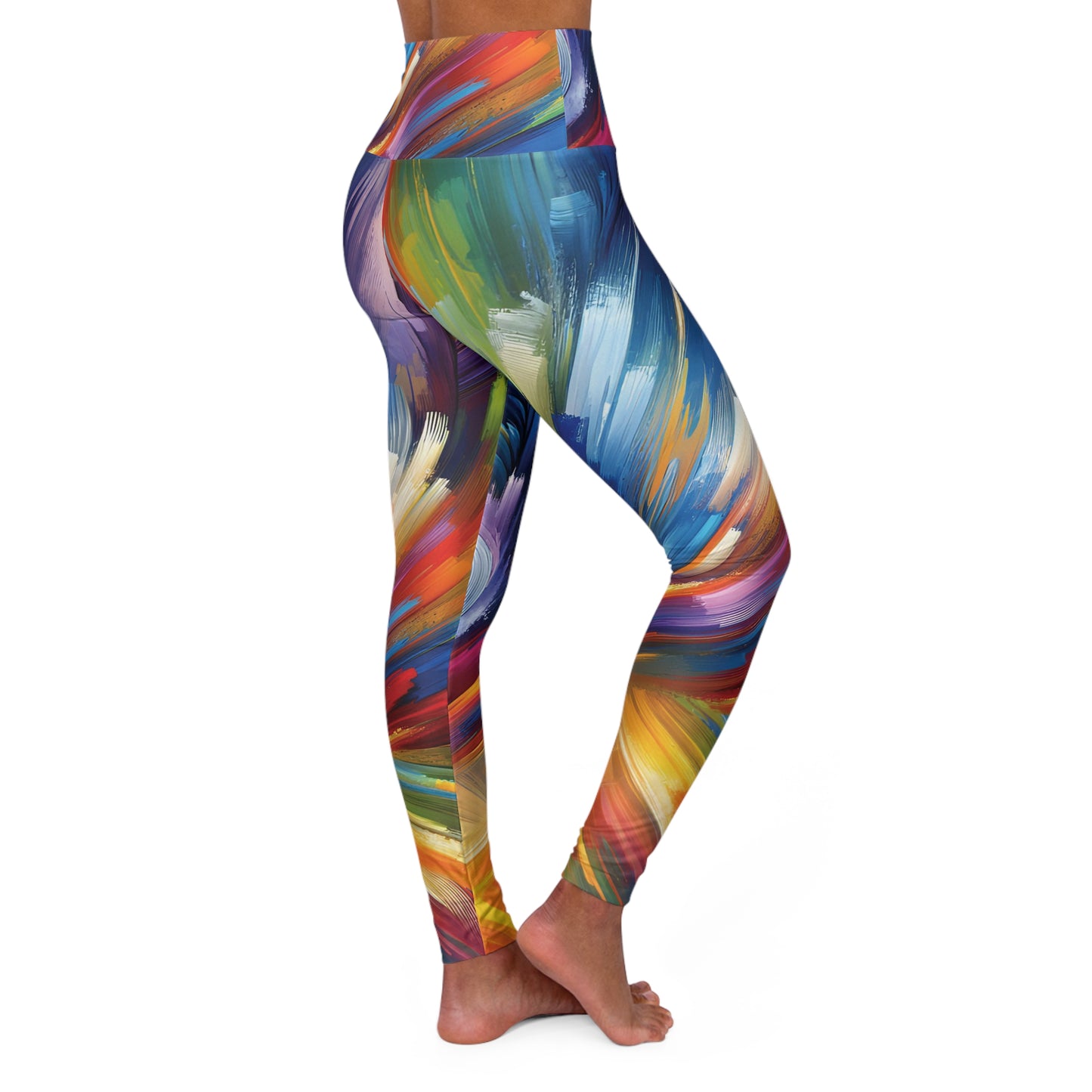 Swirling Brush Strokes -Yoga Pants