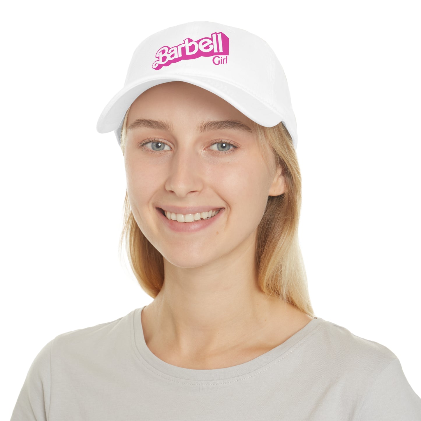 Barbell Girl Vintage Font -Baseball Cap