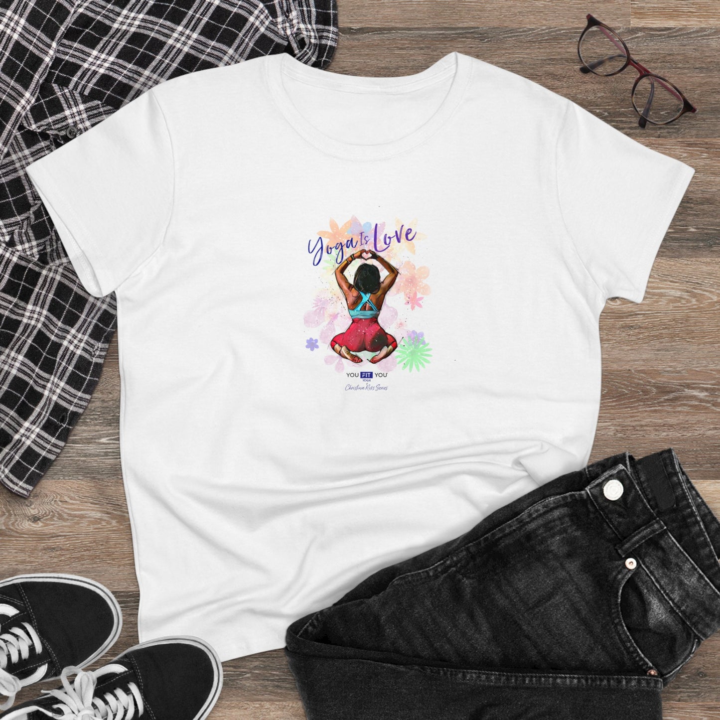 "Yoga Is Love" Christina Ross -Midweight Cotton Tee