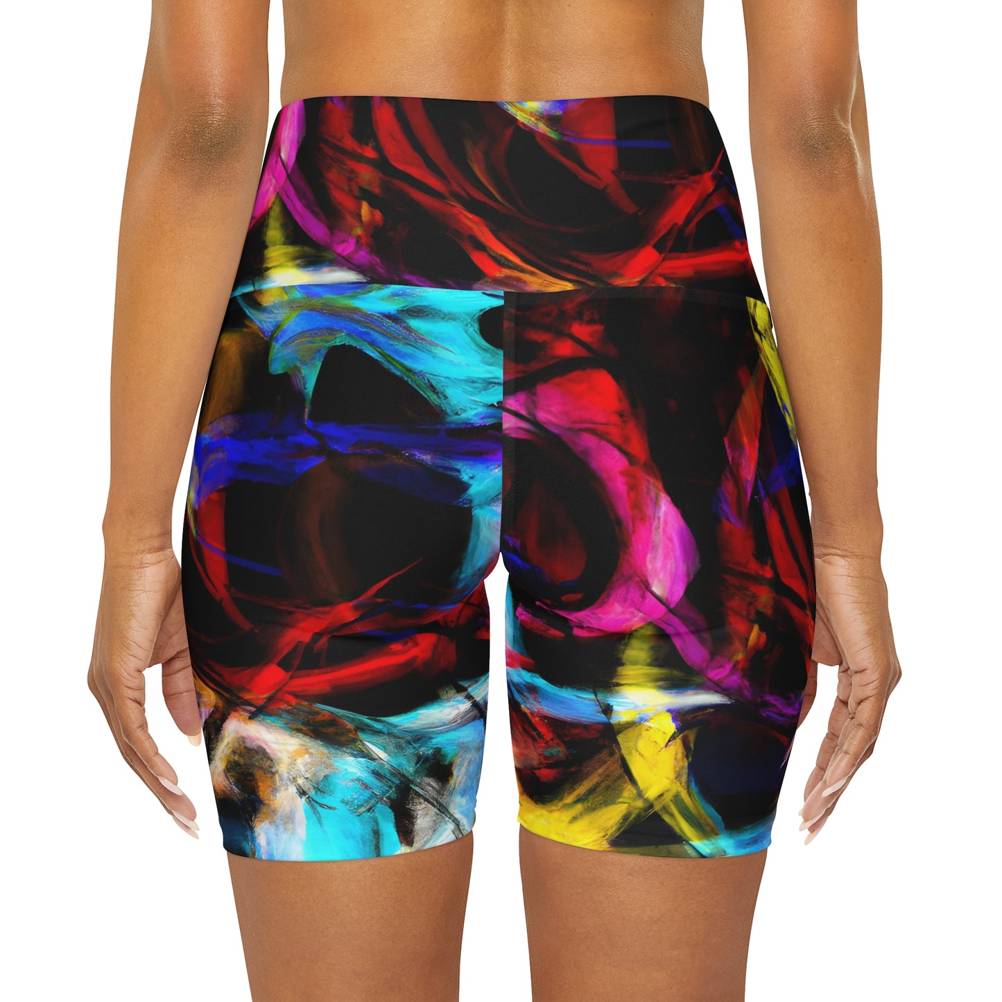Color Flair -High Waisted Yoga Shorts
