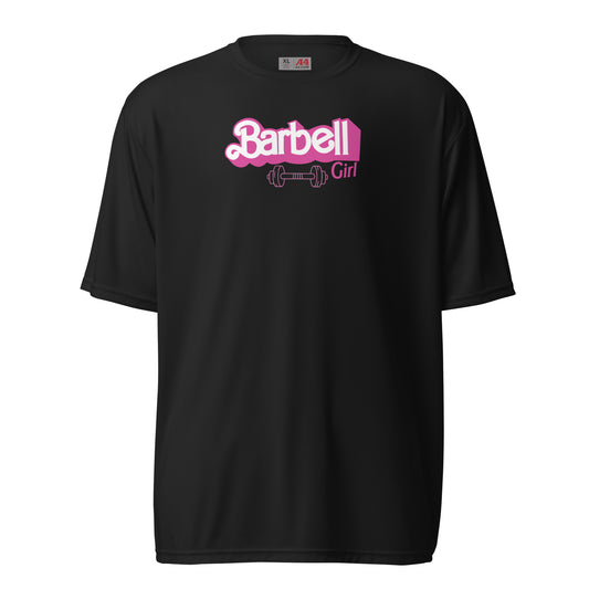 Barbell Girl Vintage Font -Unisex Performance Tee