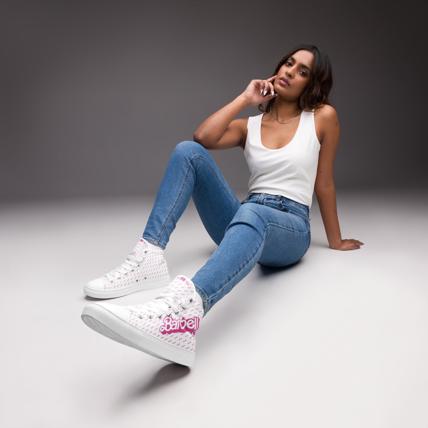 Barbell Girl Vintage Font- Women’s Sneakers