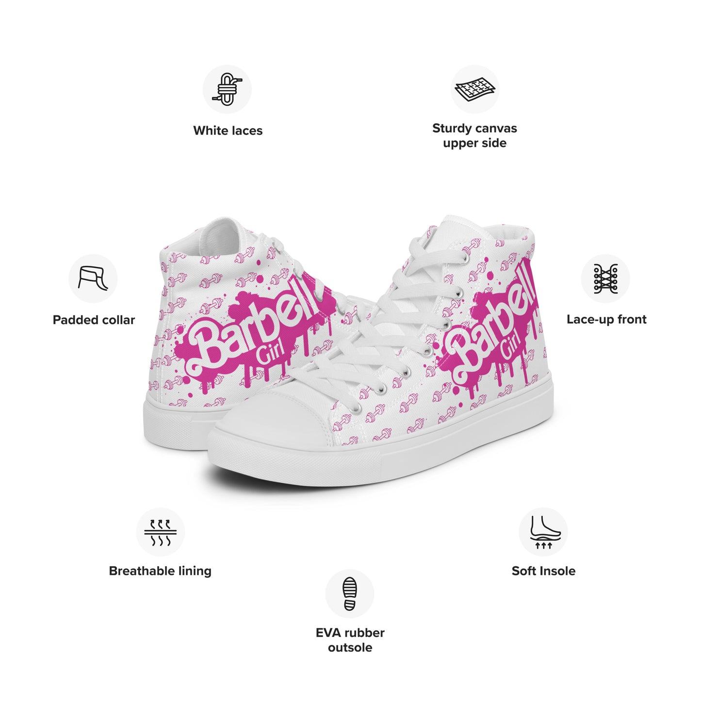 Barbell Girl Drip Style Vintage Font -Women’s Sneakers