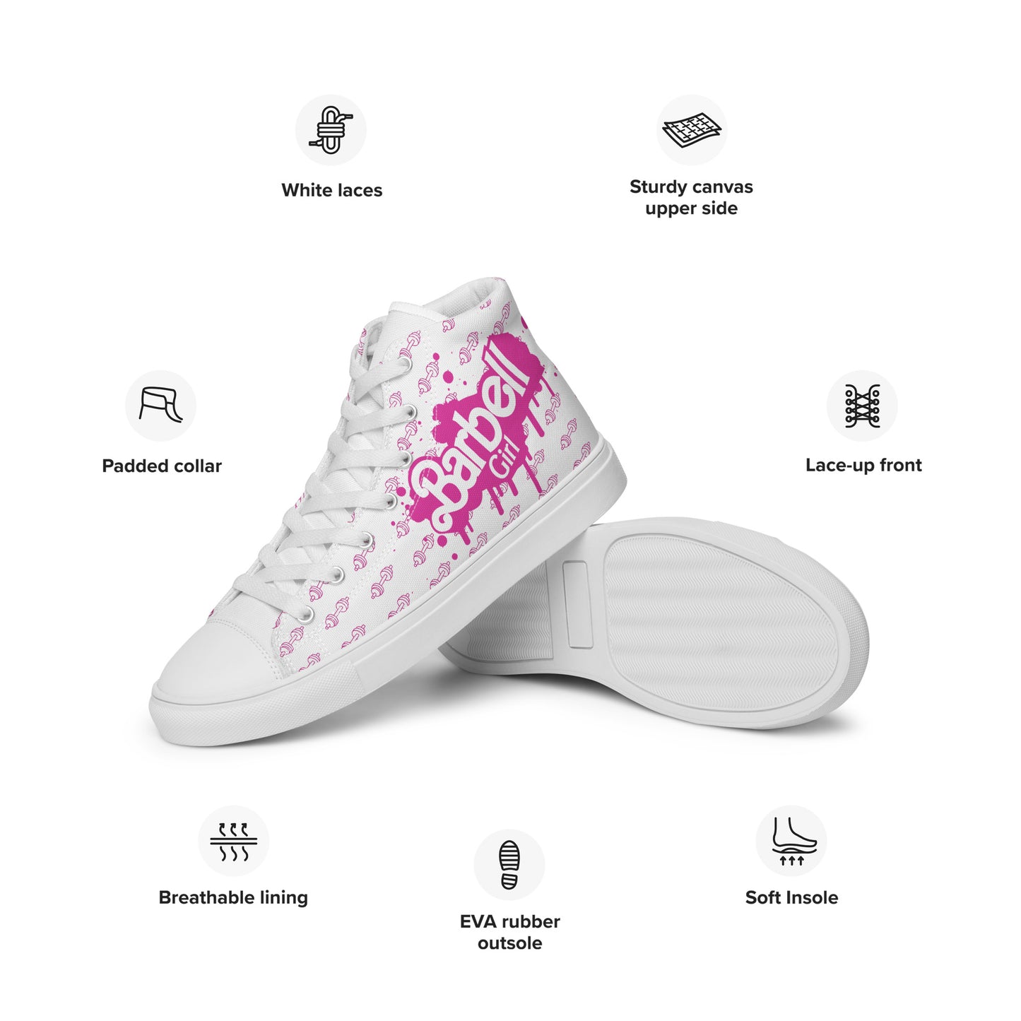 Barbell Girl Drip Style Vintage Font -Women’s Sneakers