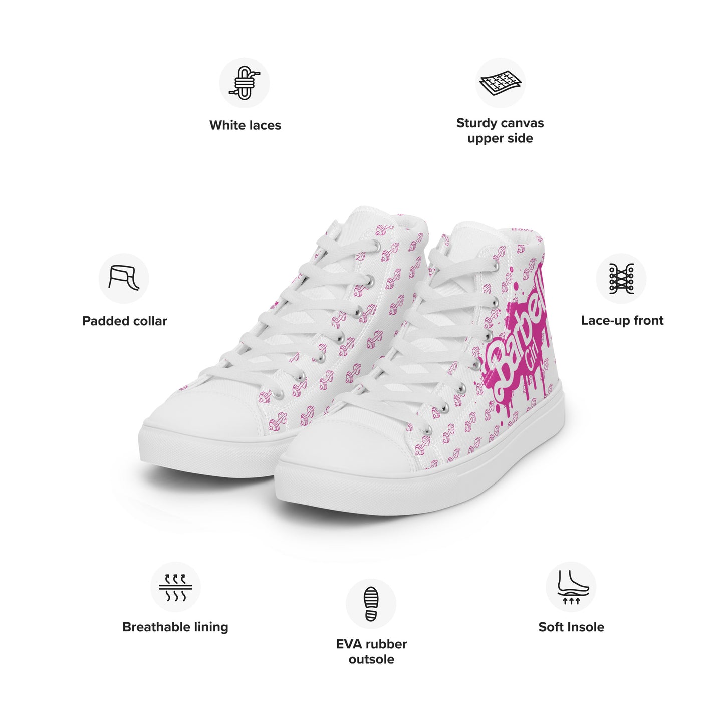 Barbell Girl Drip Style Vintage Font -Women’s Sneakers