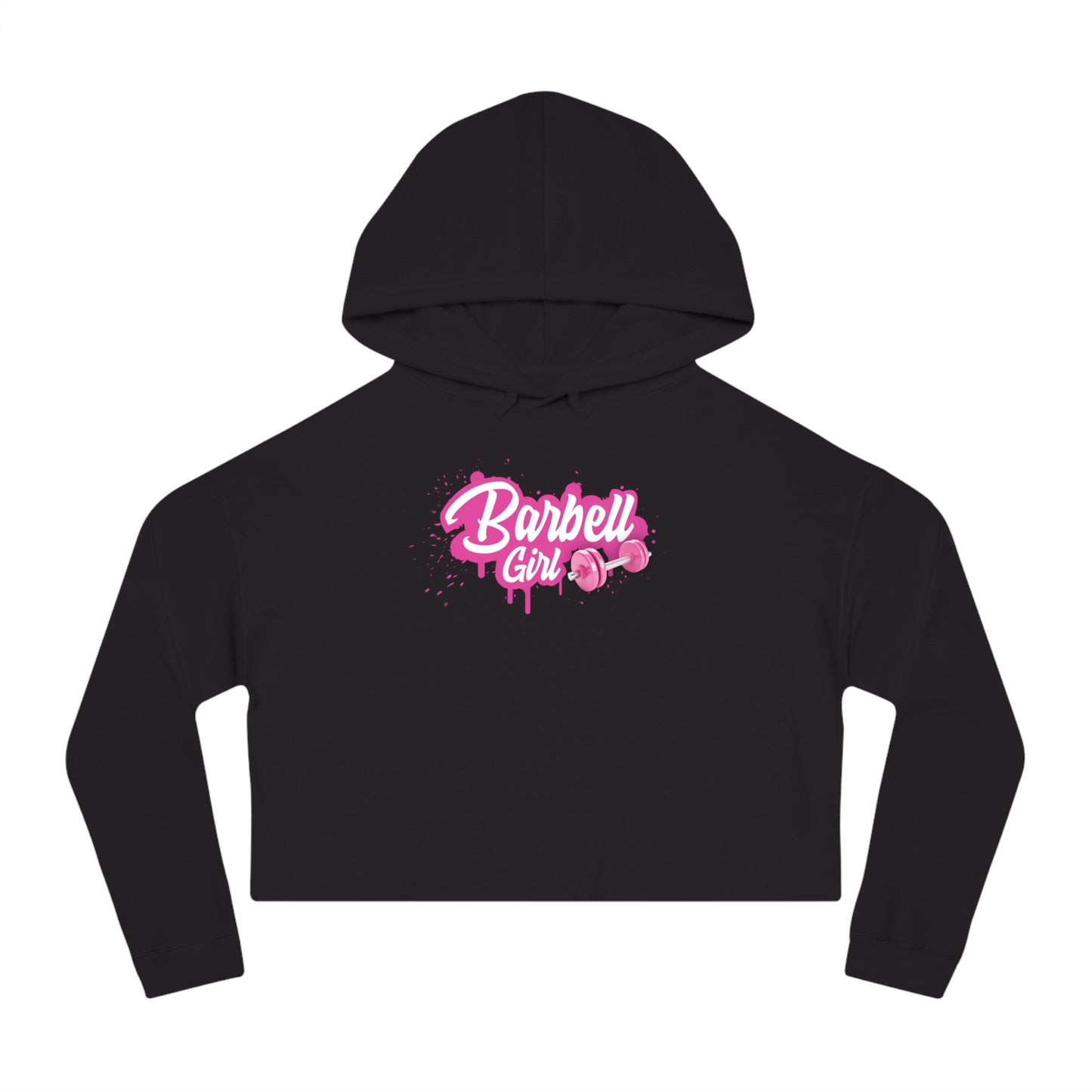 Barbell Girl Script Drip Style -Women’s Cropped Hoodie