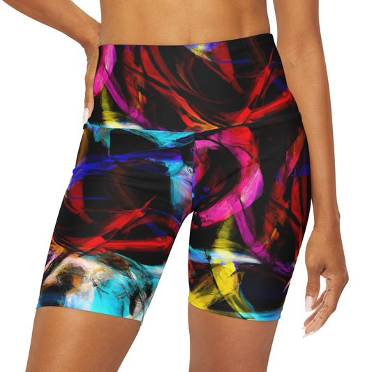 Color Flair -High Waisted Yoga Shorts