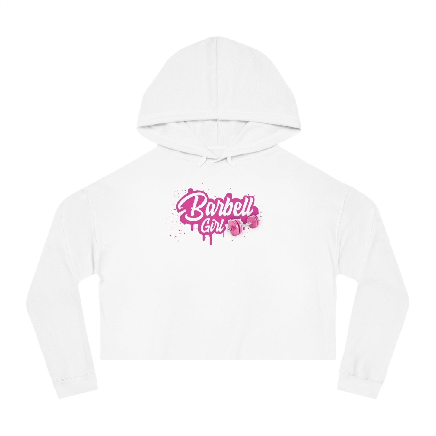 Barbell Girl Script Drip Style -Women’s Cropped Hoodie