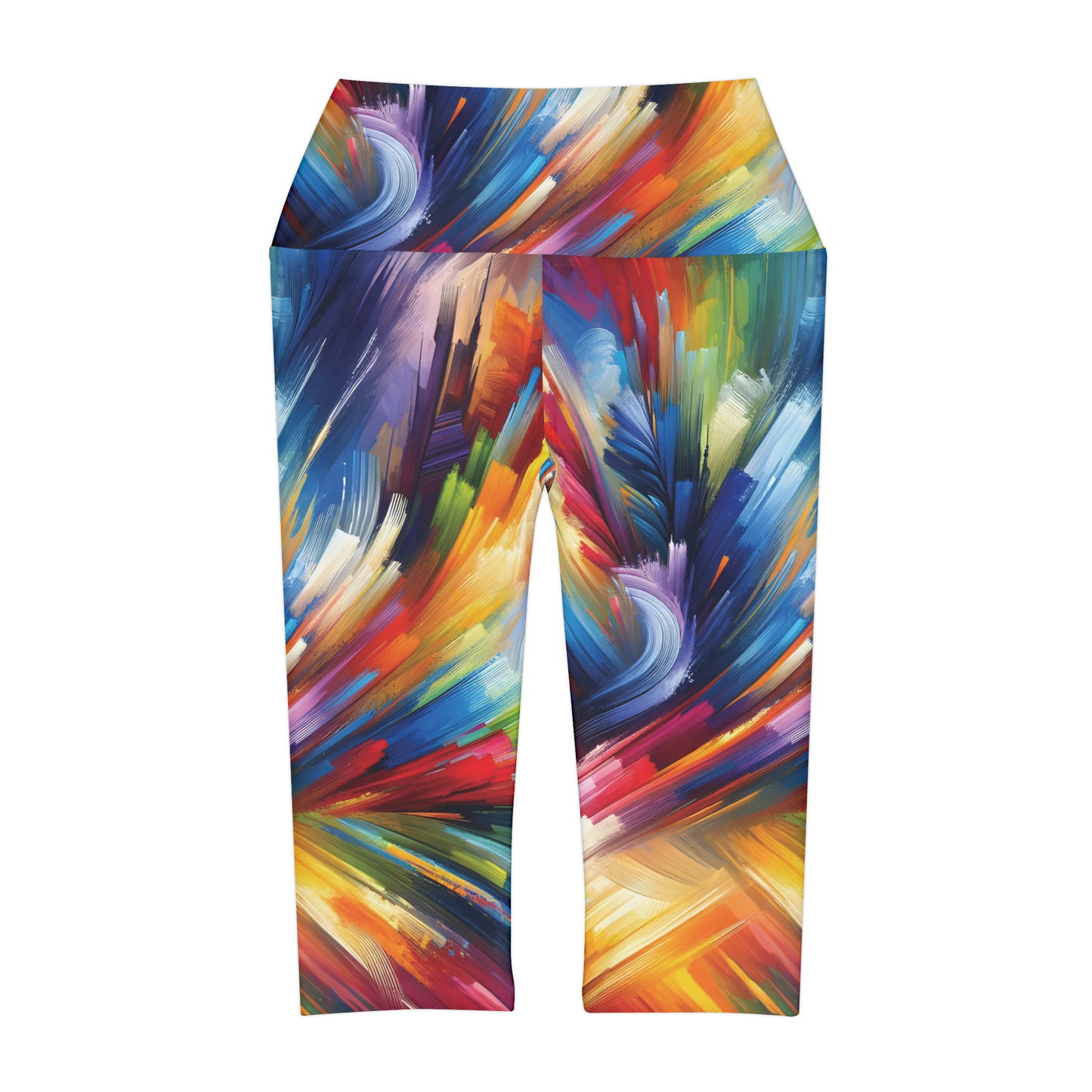 Swirling Brush Strokes -Yoga Capri Leggings