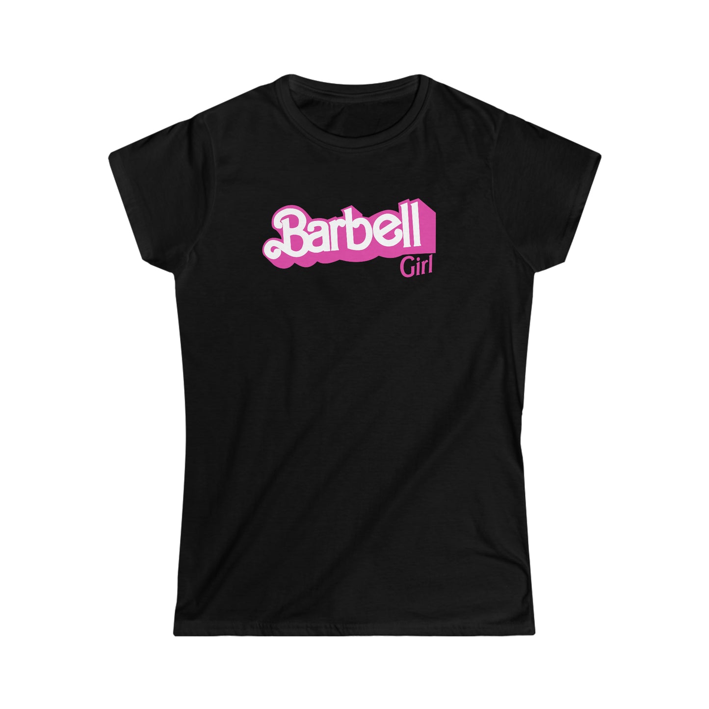 Barbell Girl Vintage Font -Women's Softstyle Tee