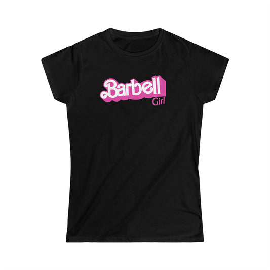 Barbell Girl Vintage Font -Women's Softstyle Tee