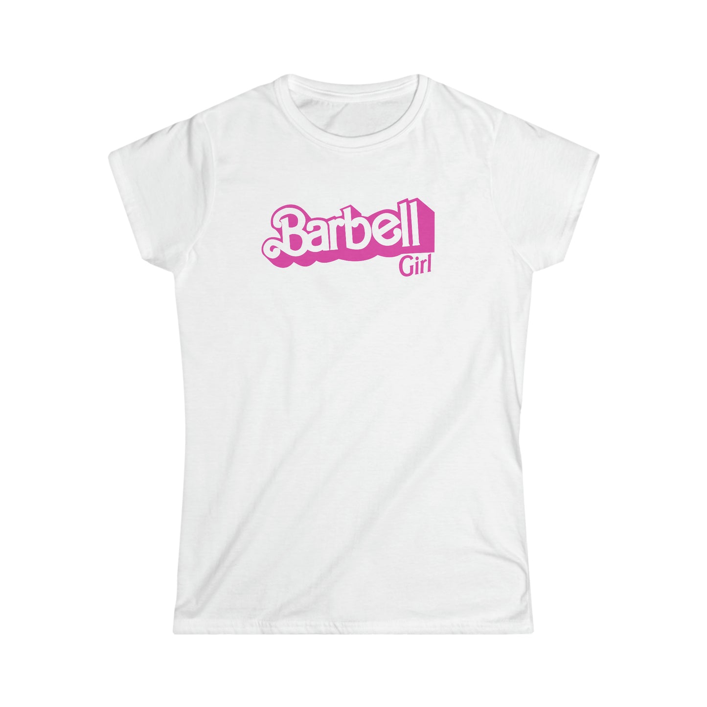 Barbell Girl Vintage Font -Women's Softstyle Tee