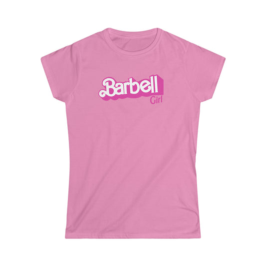 Barbell Girl Vintage Font -Women's Softstyle Tee