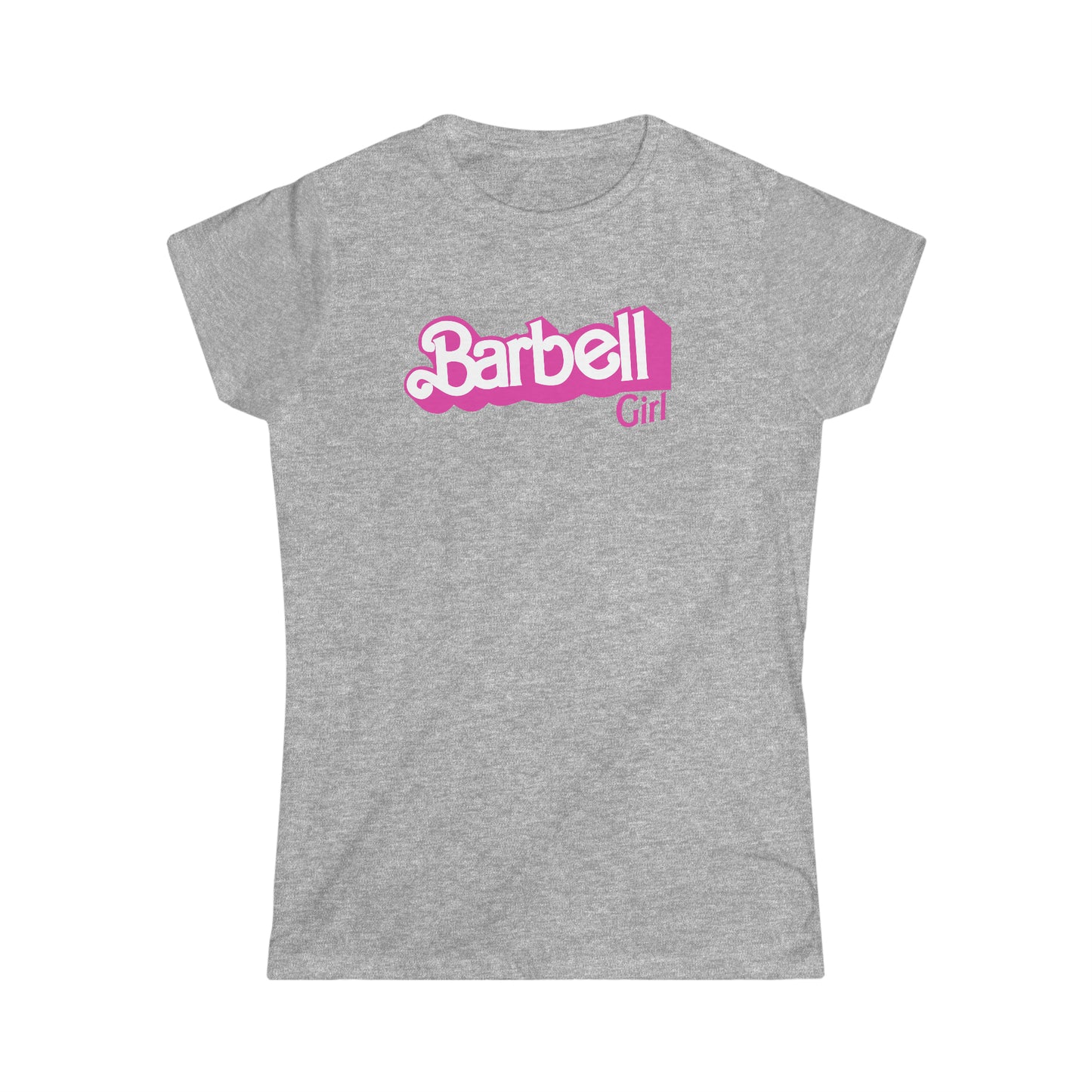 Barbell Girl Vintage Font -Women's Softstyle Tee