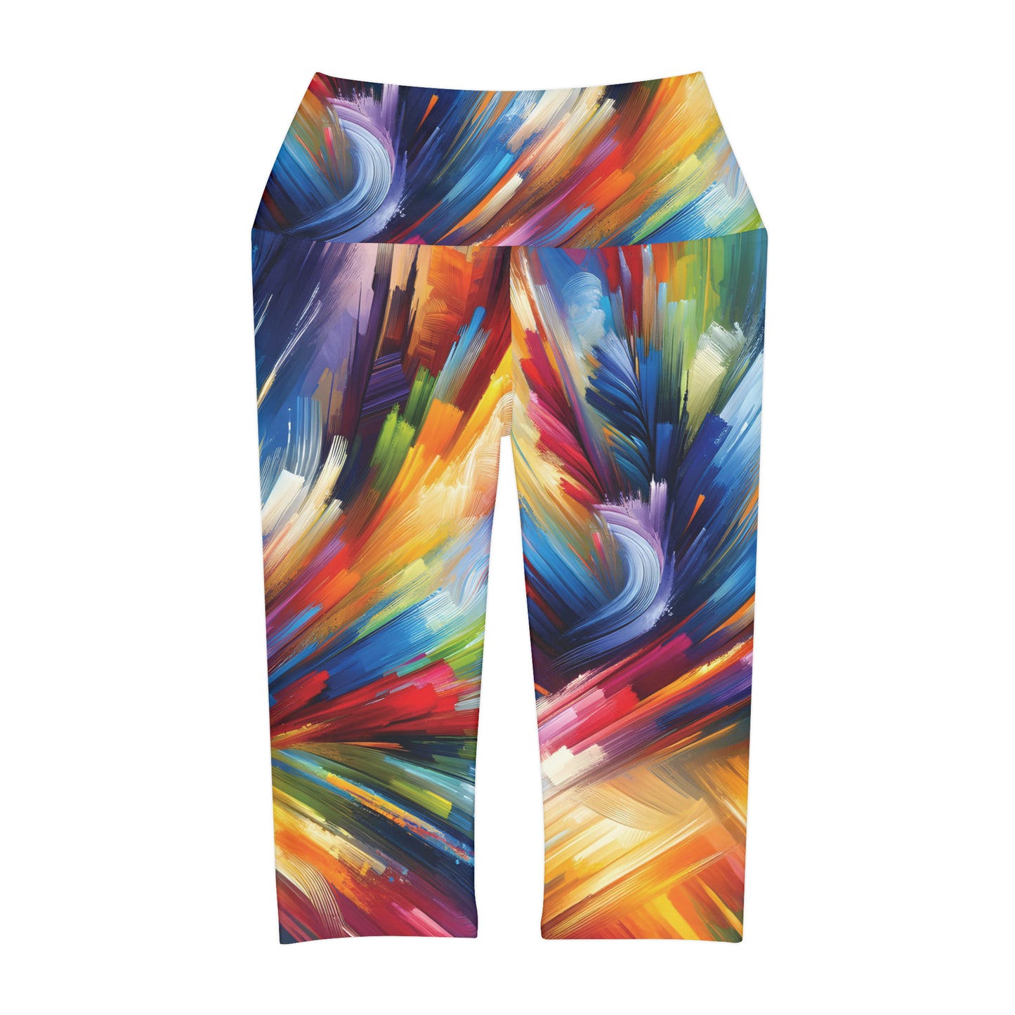 Swirling Brush Strokes -Yoga Capri Leggings