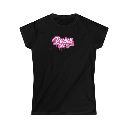 Barbell Girl Script Drip Style -Women's Softstyle Tee