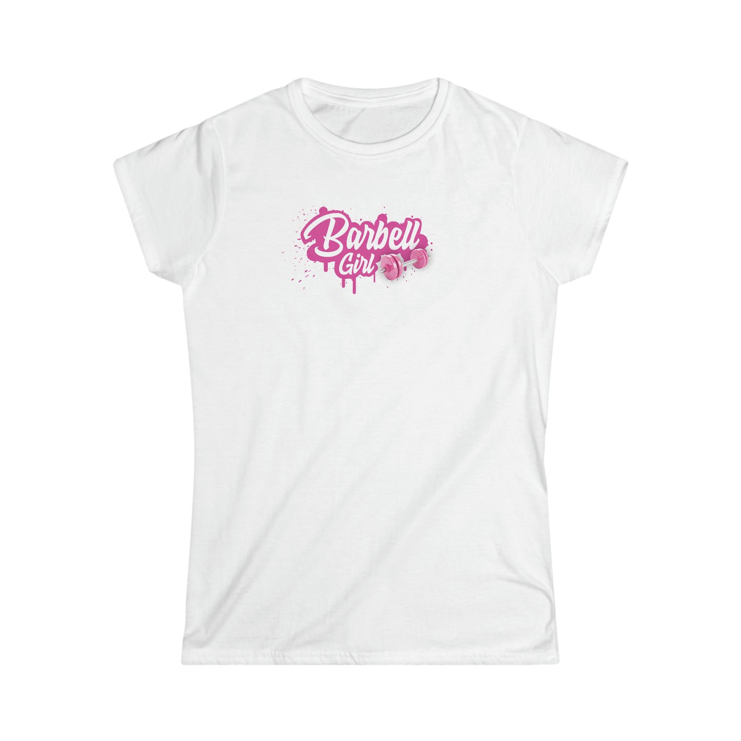 Barbell Girl Script Drip Style -Women's Softstyle Tee