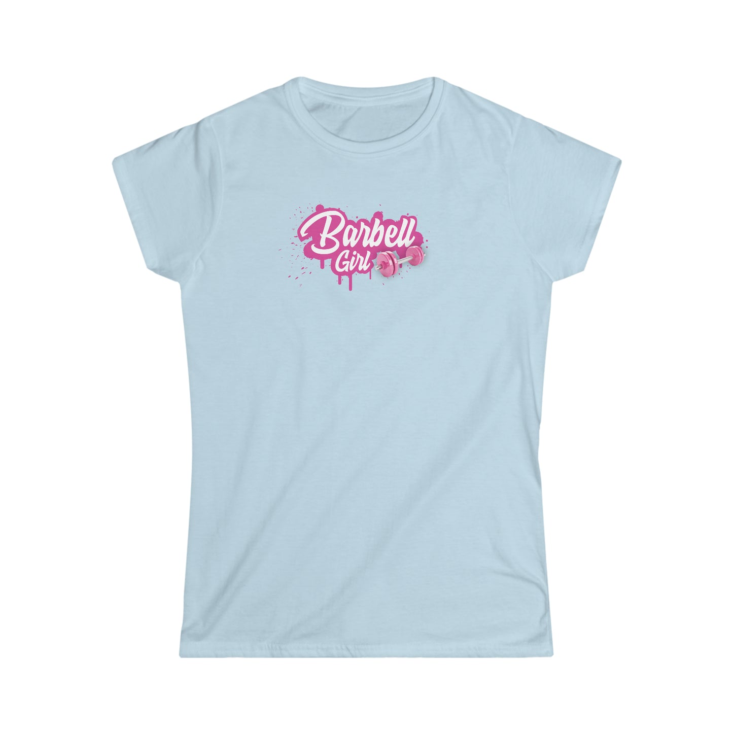 Barbell Girl Script Drip Style -Women's Softstyle Tee
