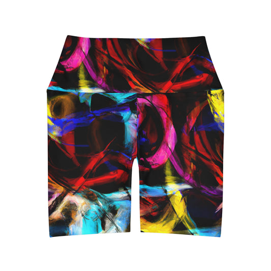 Color Flair -High Waisted Yoga Shorts