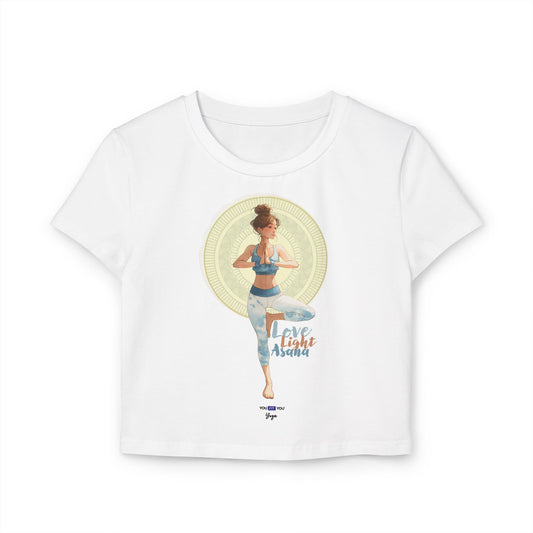 Yoga-Love, Light, Asana Baby Tee, Cropped Tee