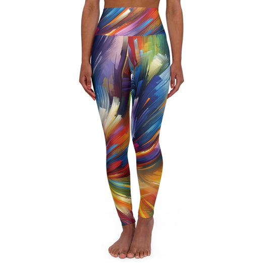 Swirling Brush Strokes -Yoga Pants