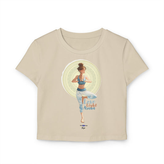 Yoga-Love, Light, Asana Baby Tee, Cropped Tee