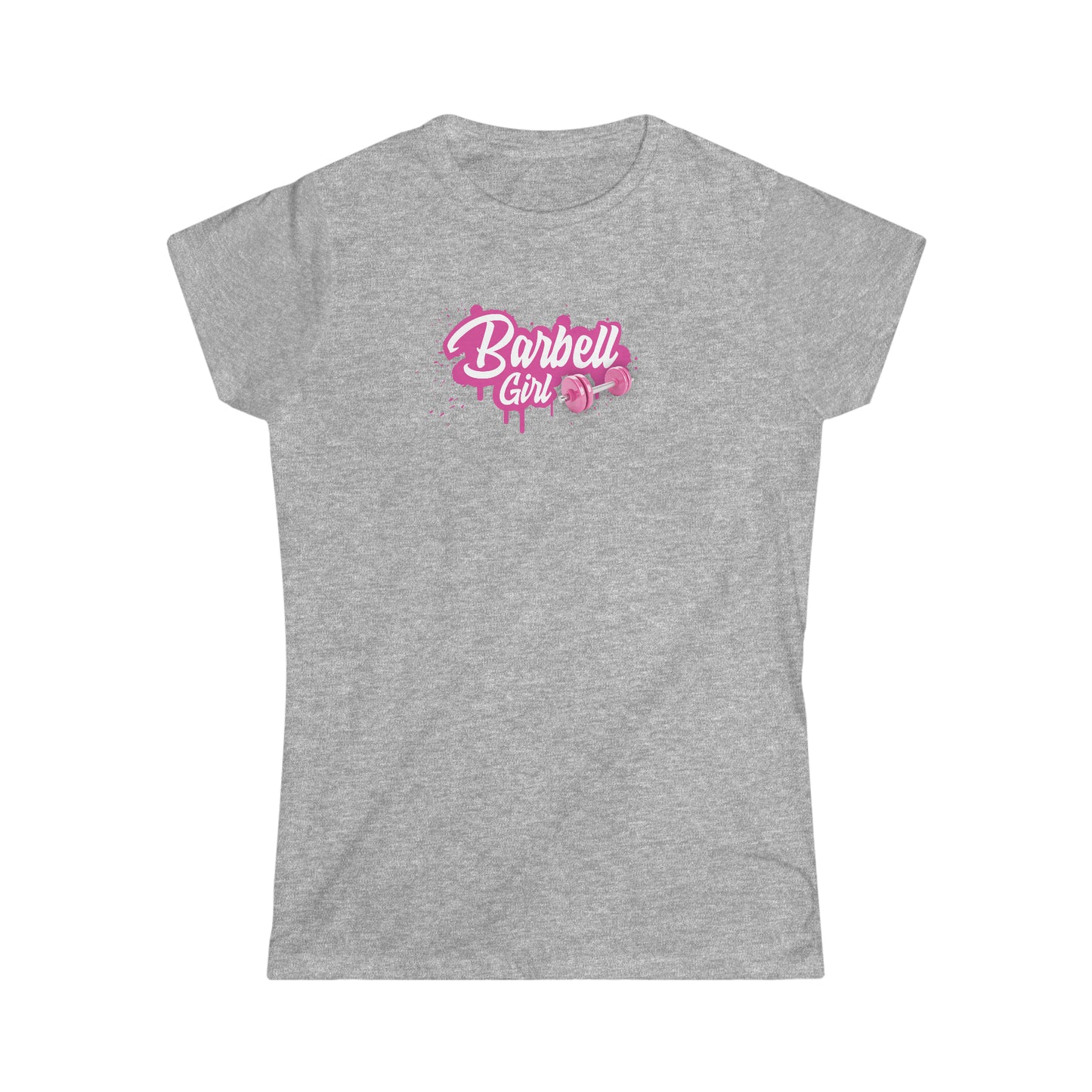 Barbell Girl Script Drip Style -Women's Softstyle Tee