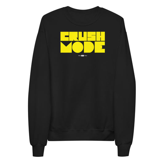 CRUSH MODE Yellow text sweatshirt